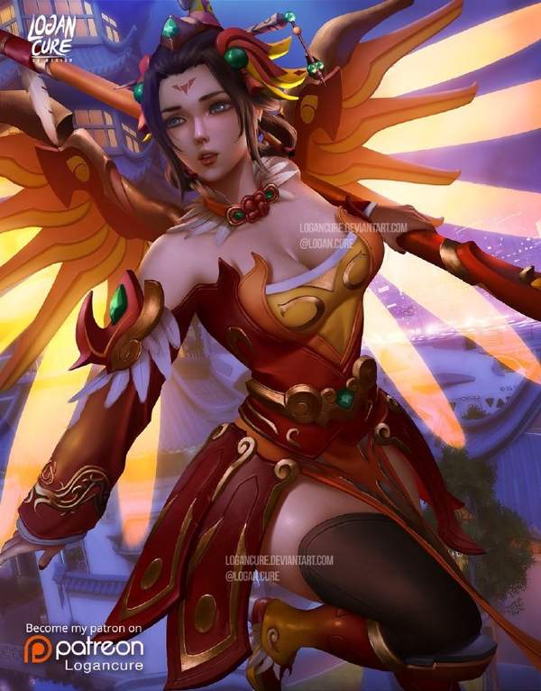 这个美妈有点肥大触绘守望先锋女英雄同人美图