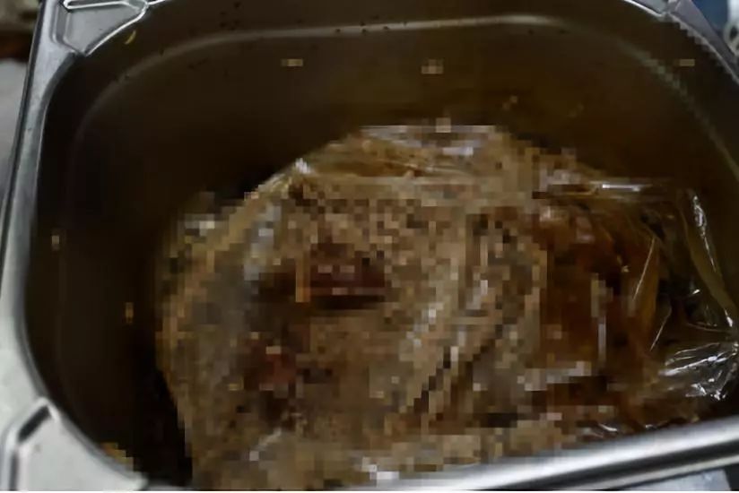 理大厨房一袋厨余有蛆虫蠕动。图源：香港《星岛日报》
