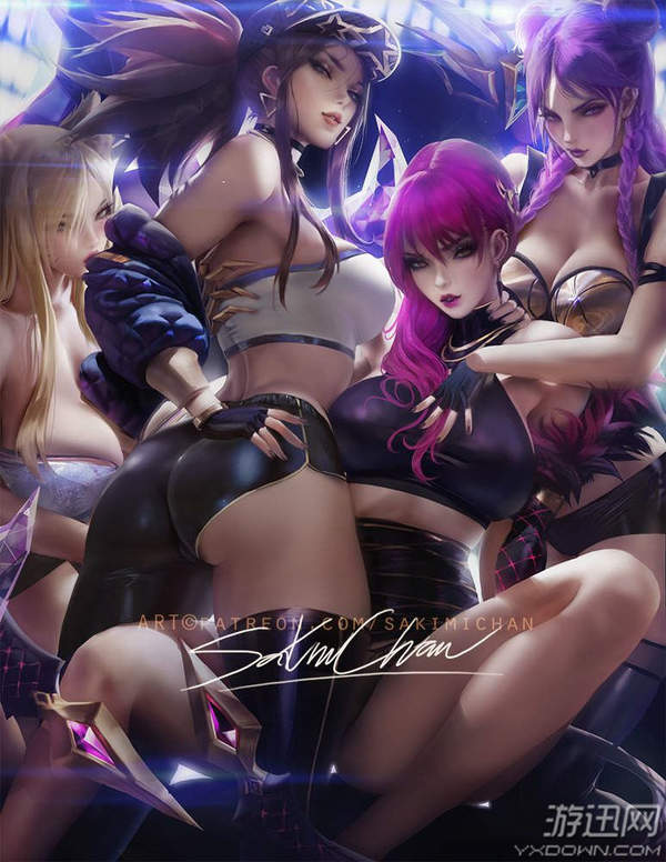 画师绘制lolkda女团同人图前凸后翘火辣至极