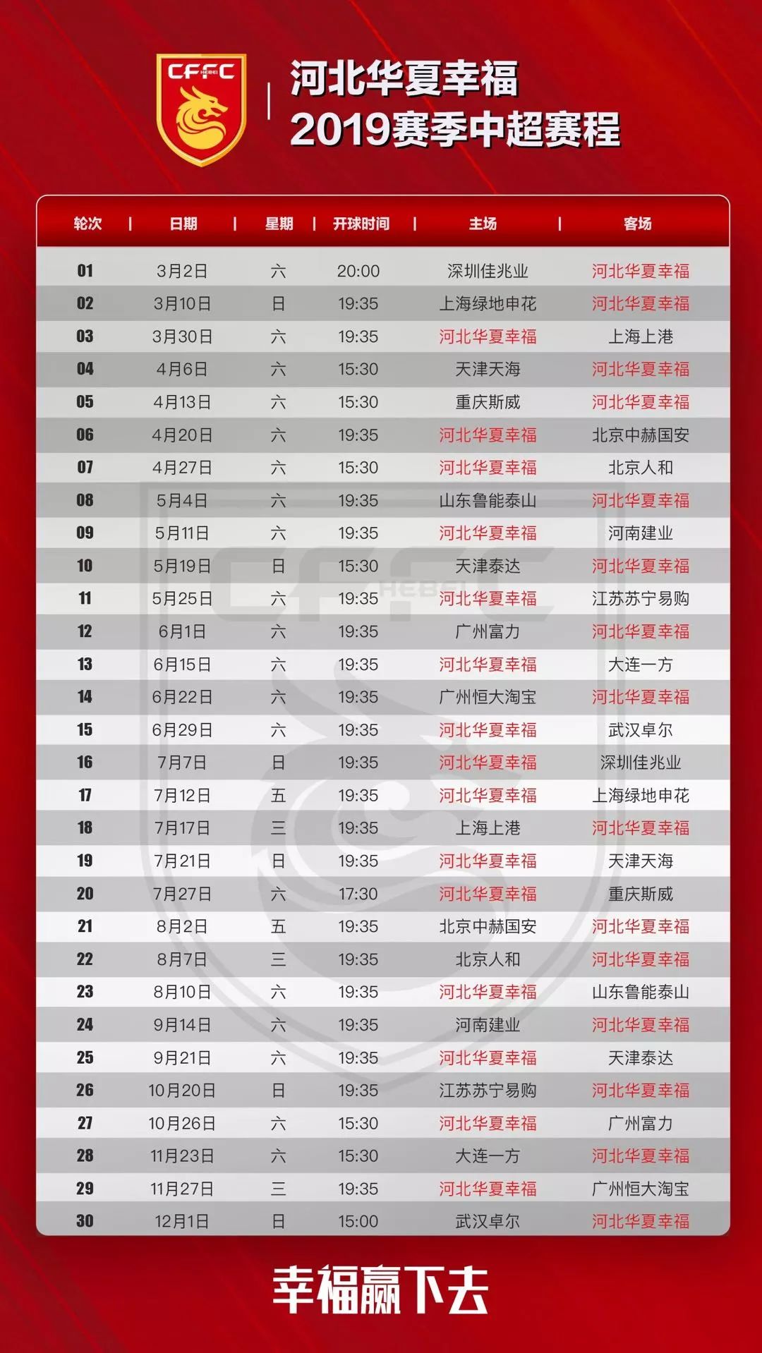 幸福票务 | 2019赛季河北华夏幸福年票购买通道