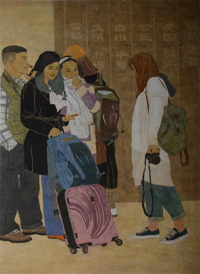 王思考 阳光 217×169cm 国画 烟台
