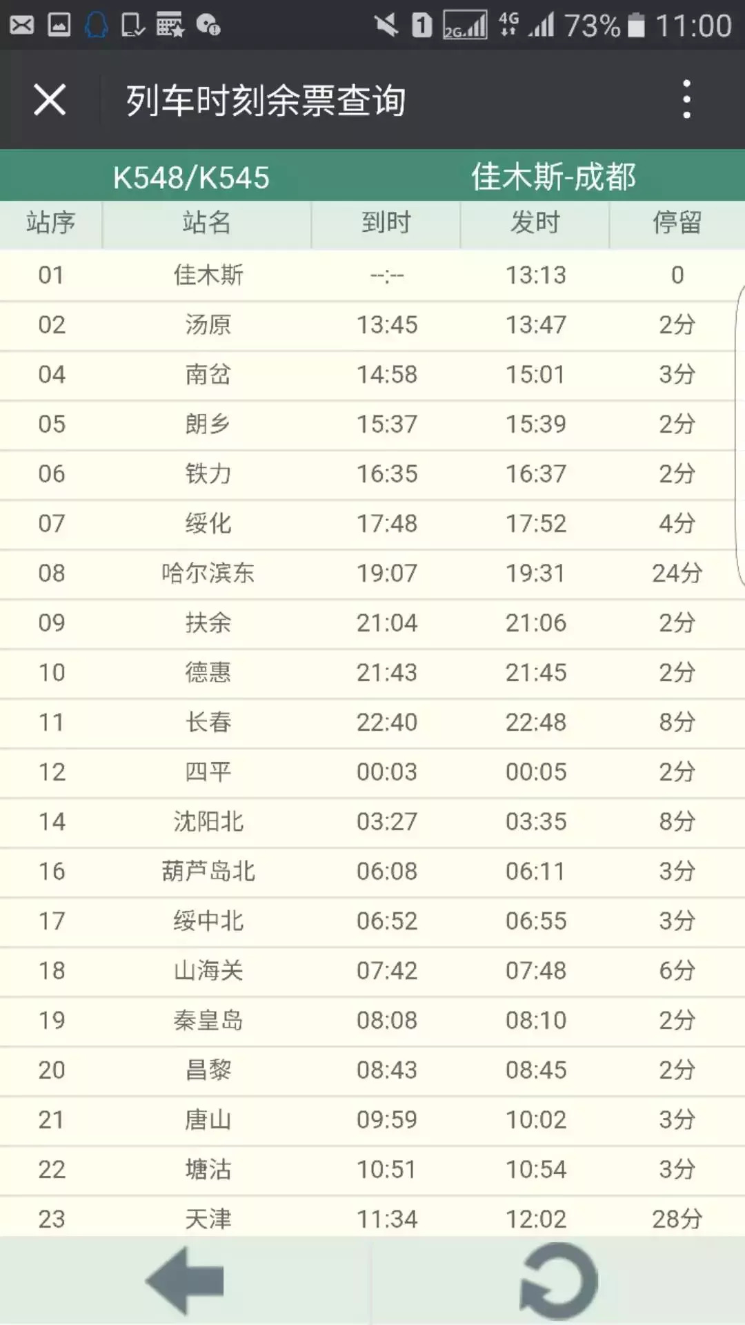 哈尔滨又能坐火车到成都啦丨k548次20日恢复 返程k546次23日恢复