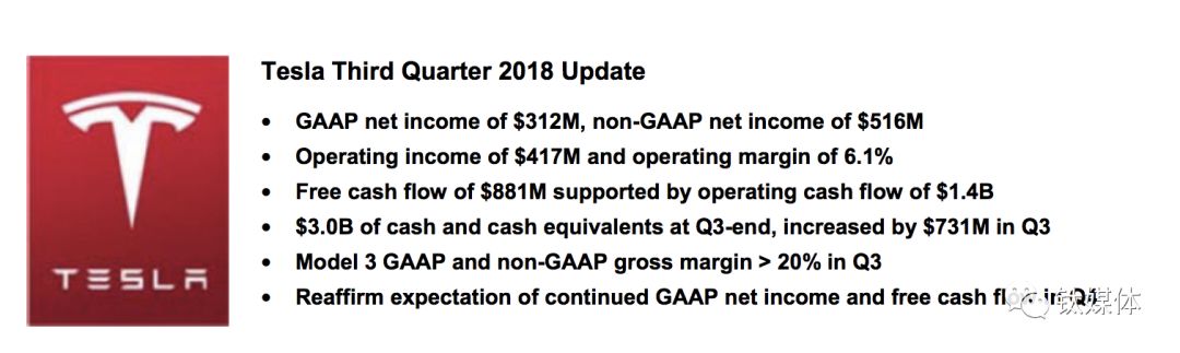 特斯拉Q3利润与现金流等重要财务数据一览