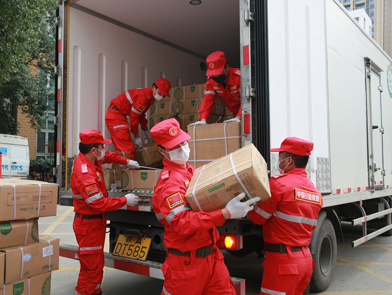 中国安能组建物资运输分队 40余吨生活物资运抵雷神山医院|疫情|新冠
