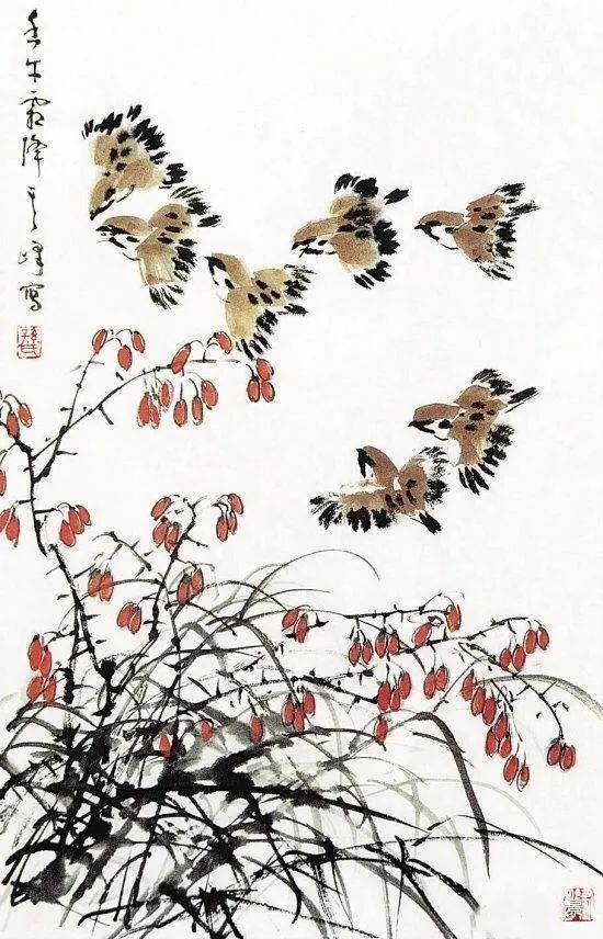 名家画的小麻雀你喜欢那一只