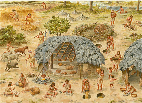 新石器时代的原始人类图片