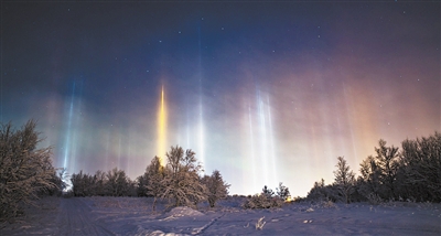 惊艳震撼 摄影师邂逅绝美光柱|光柱|摄影师|冰晶_新浪新闻