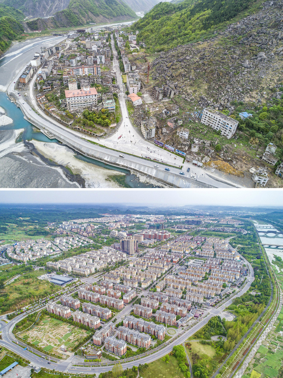 十年前的那场大地震,将位于曲山镇的老北川县城夷为平地,近两万人死亡