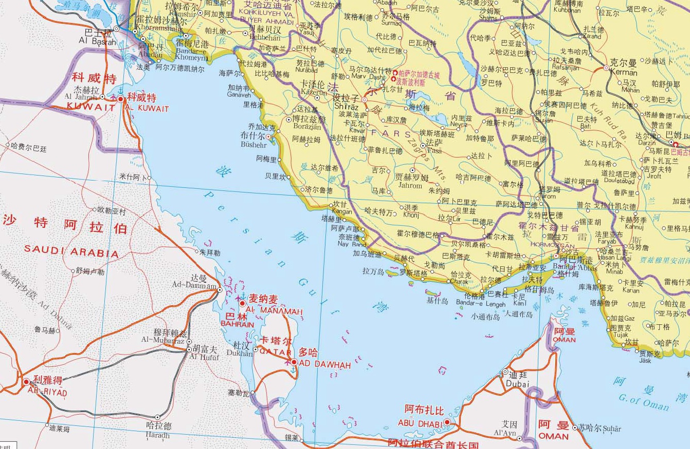波斯湾的地理位置图片
