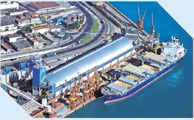 中粮国际巴西桑托斯干散货出口码头。  资料图