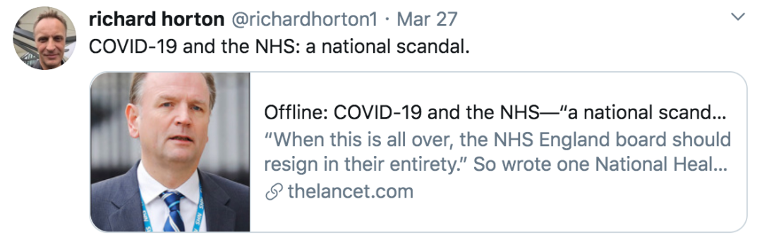 霍顿在推特发文称，“国家丑闻”。/ 推特截图