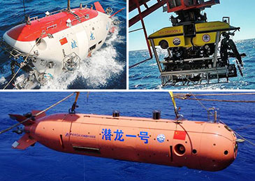 这"三龙"分别指载人潜水器(hov)"蛟龙号",遥控水下机器人(rov)"海龙"