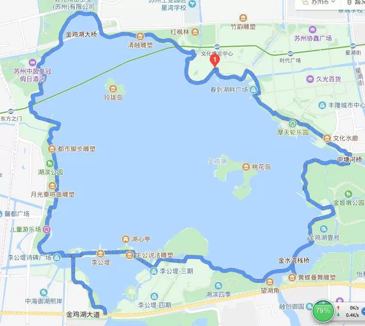 环金鸡湖步道上线百度地图,以后环湖游览更方便啦!
