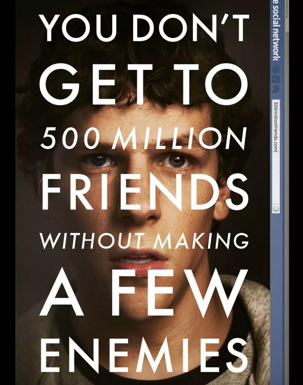 《社交网络2》:要获取2.2亿人的数据,得先树起一堆敌人.