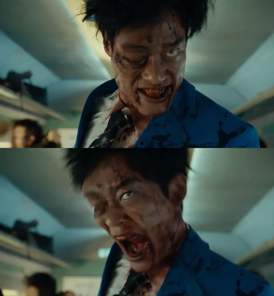 《釜山行》的卖点当然是僵尸,嗜血僵尸在车厢和车站里四处乱窜,疯狂