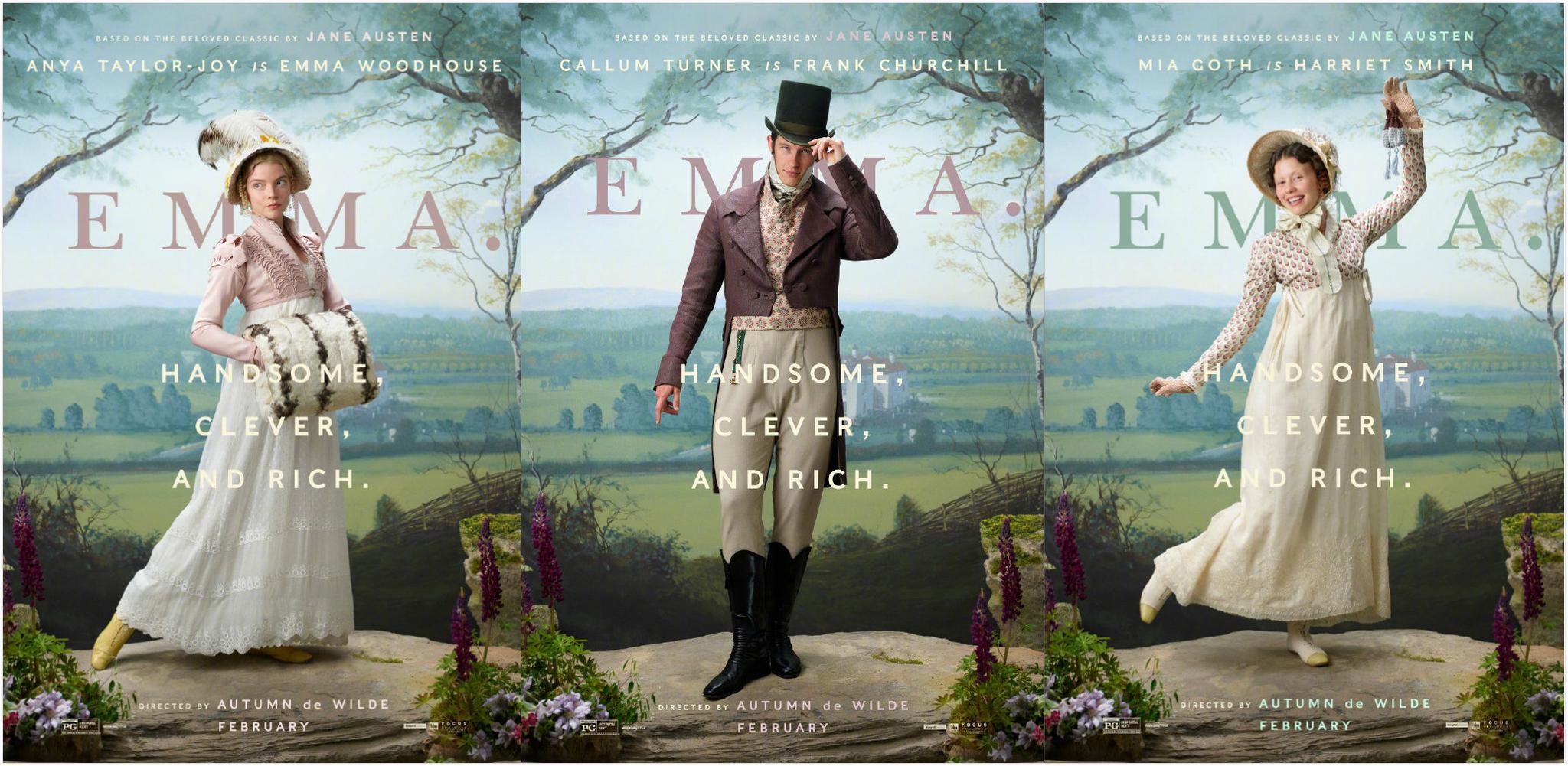 新版《爱玛》发布人物海报,改编自简·奥斯汀小说