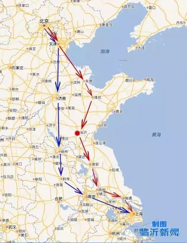 规划中,京沪高铁"第二通道"的线路确定,即北京-天津-东营-潍坊-临沂