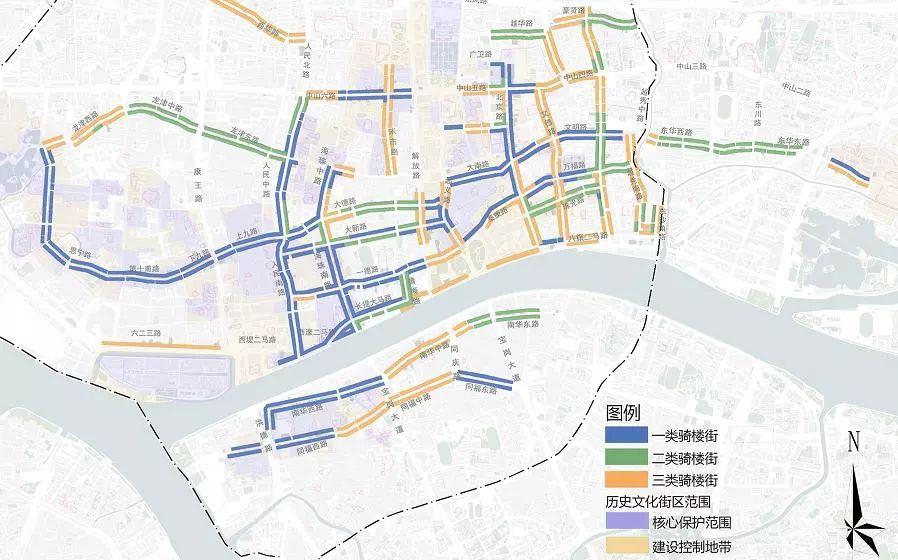 包括南华西路,南华中路(宝岗大道以西),同福西路,龙津西路(多宝路至