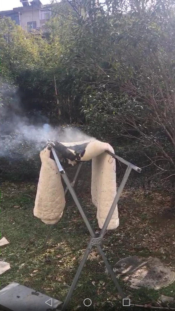 晾晒棉被过新年,楼上一个烟头,彻底不用晒了