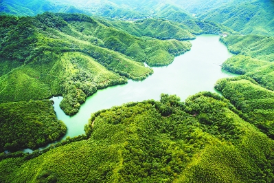 武平县万安镇白莲塘水库从沉睡的资产变成"绿色银行".张乃彬 摄