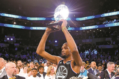 nba全明星周末落幕杜兰特荣膺mvp