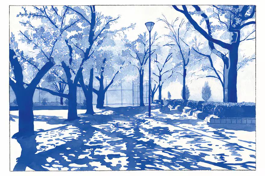 插画丨水彩竟然也能画出纯粹的单色调!每一幅都有一个自己的故事