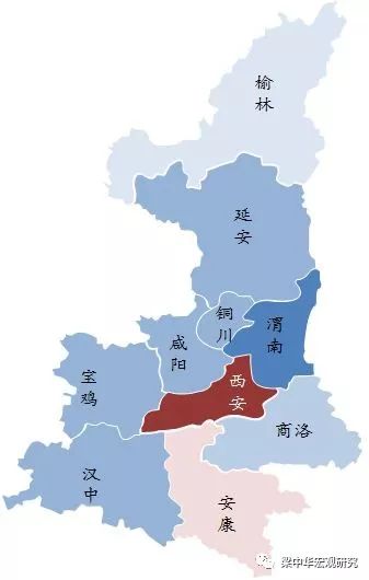图表：2018年陕西省各市人口流入流出分布