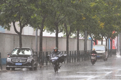 受台风“摩羯”影响崇明浦东宝山昨普降大到暴雨 今天傍晚前后对上海影响全部结束