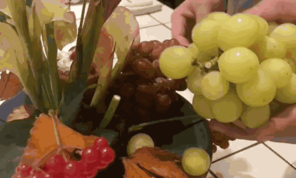 插一束葡萄,荔枝,石榴.鲜花壁纸送给你