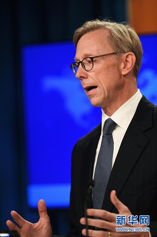 8月16日,美国国务院政策规划主任布赖恩·胡克在华盛顿出席记者会.