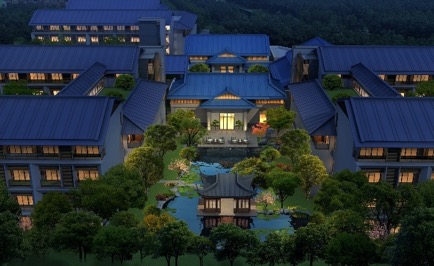 控股集团董事长王正喜,总裁周勇,副总裁周谦及中国金茂副总裁林忠海