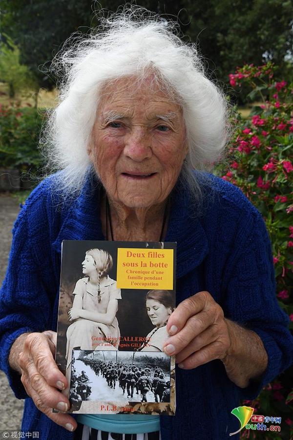 当地时间2018年8月25日,法国saint-aulaye,24日,102岁的genevieve