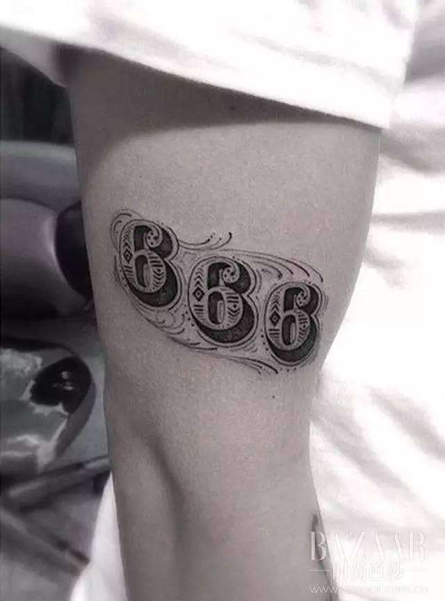 而余文乐也将6看做自己的幸运数字,甚至还有666的纹身.