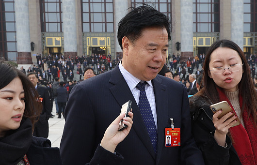 2019年3月3日，北京，全国政协委员、中石油董事长王宜林接受采访。  视觉中国 图