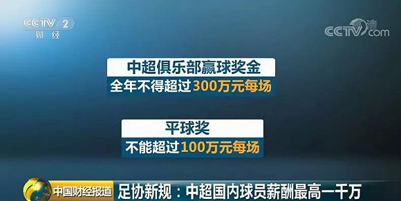 限薪令下,中超球员工资帽敲定