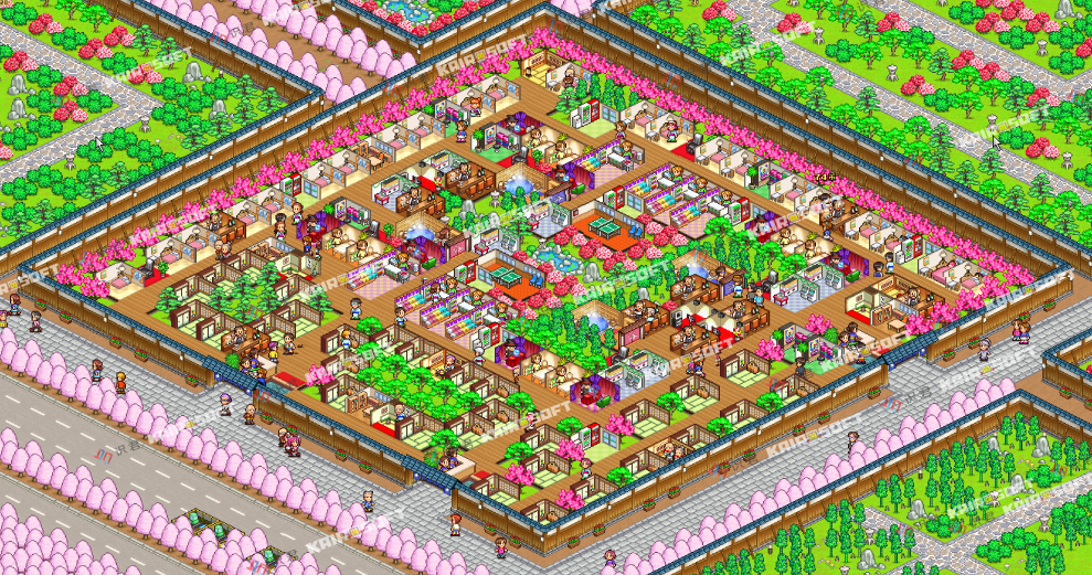 《温泉物语》粉红系对称布局欣赏 或者经营你的公司:游戏公司,漫画