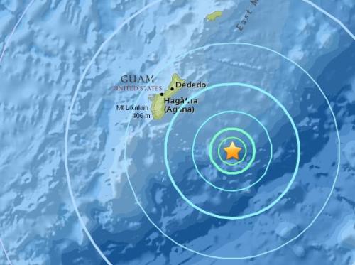关岛附近海域发生5.6级地震 震源深度15.6公里