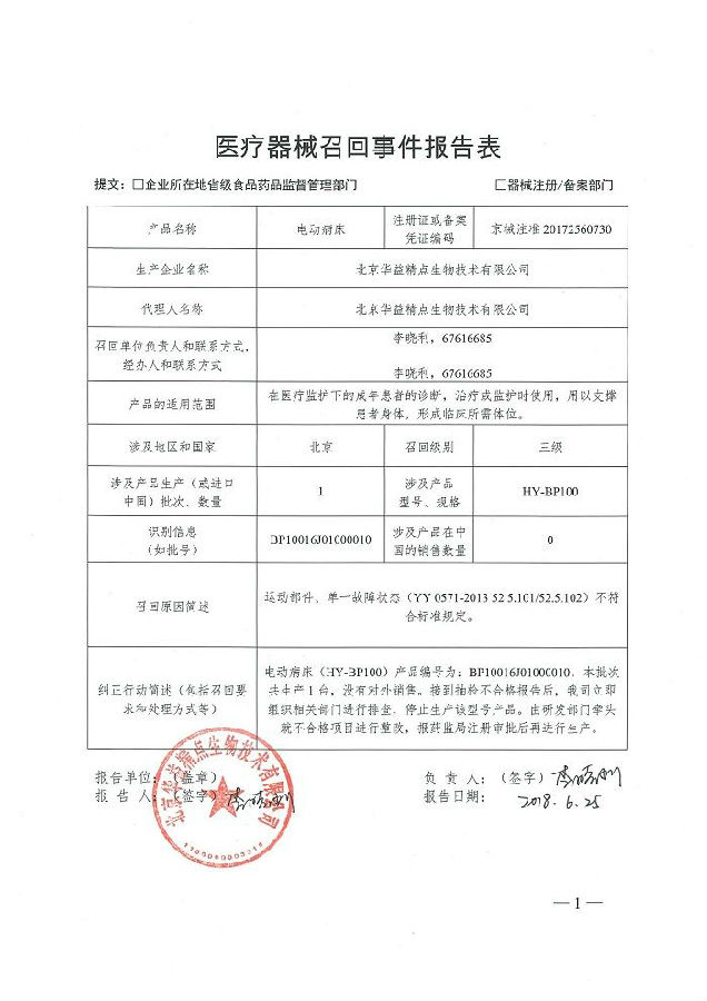 附件:医疗器械召回事件报告表千龙网北京8月24日讯 记者从国家市场