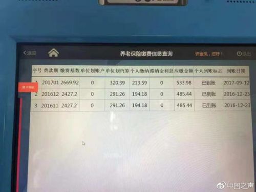 许金凤查询社保系统显示,她只有三个月的社保缴费记录