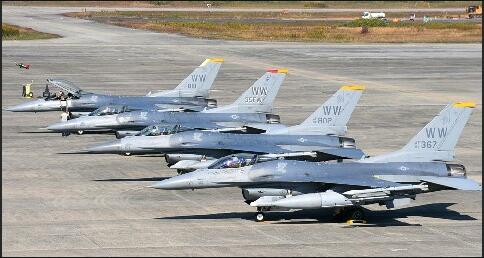  图为 美军F-16战机