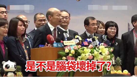 1553624473666012.jpg 记者会上韩国瑜接受采访,图源:东森新闻云