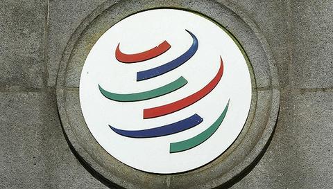 资料图:世界贸易组织的标志.(图源:视觉中国)