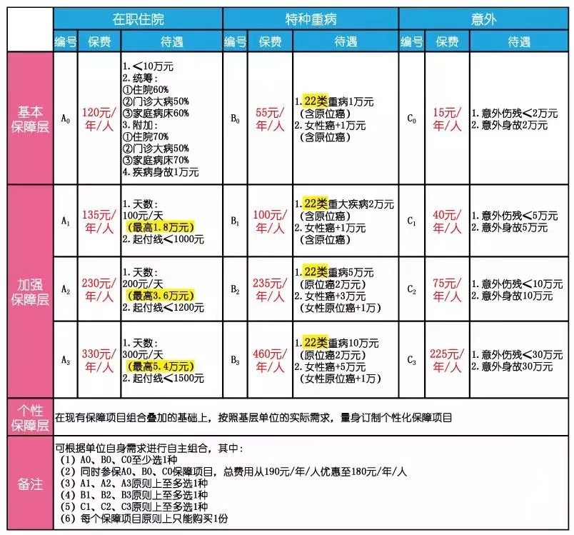 互助保障项目调整优化方案一览表。上海市总工会 供图