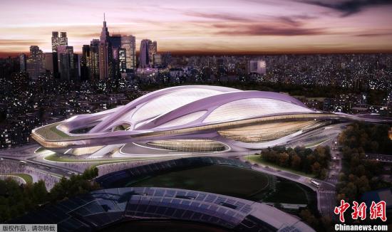 资料图：原设计方案中东京奥运会主会场的新概念图。