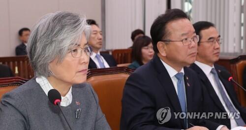 韩国外长康京和(左)