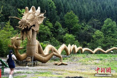 中国最大草编作品"中国龙"亮相福建