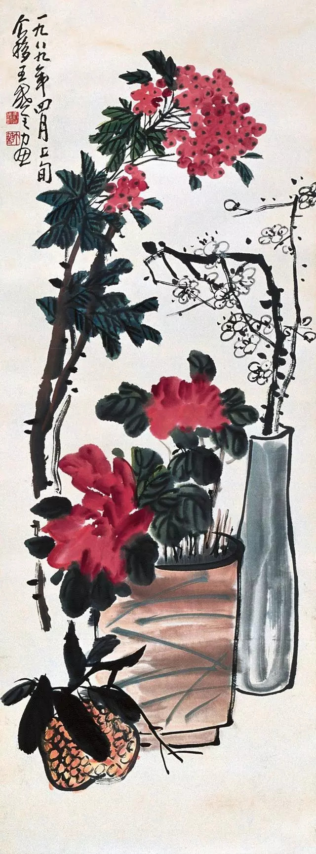 【1242期】王个簃笔下的花鸟画:笔势静蕴含蓄,潇洒遒劲!