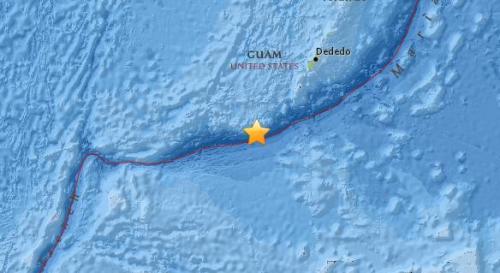 关岛南部海域发生5.1级地震 震源深度27.4公里