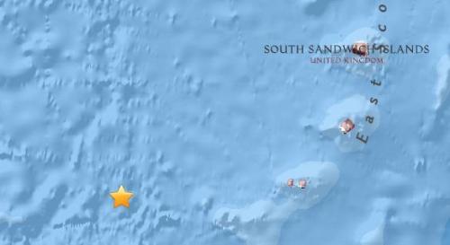 南桑威奇群岛附近海域5.7级地震 震源深度27.2千米