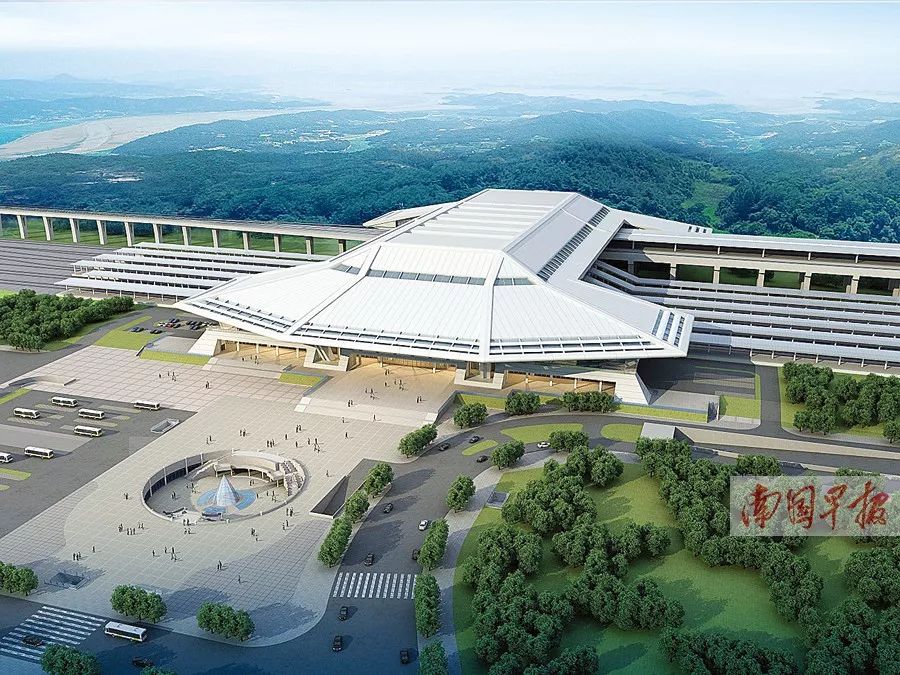 改造后的柳州火车站整体鸟瞰效果图.